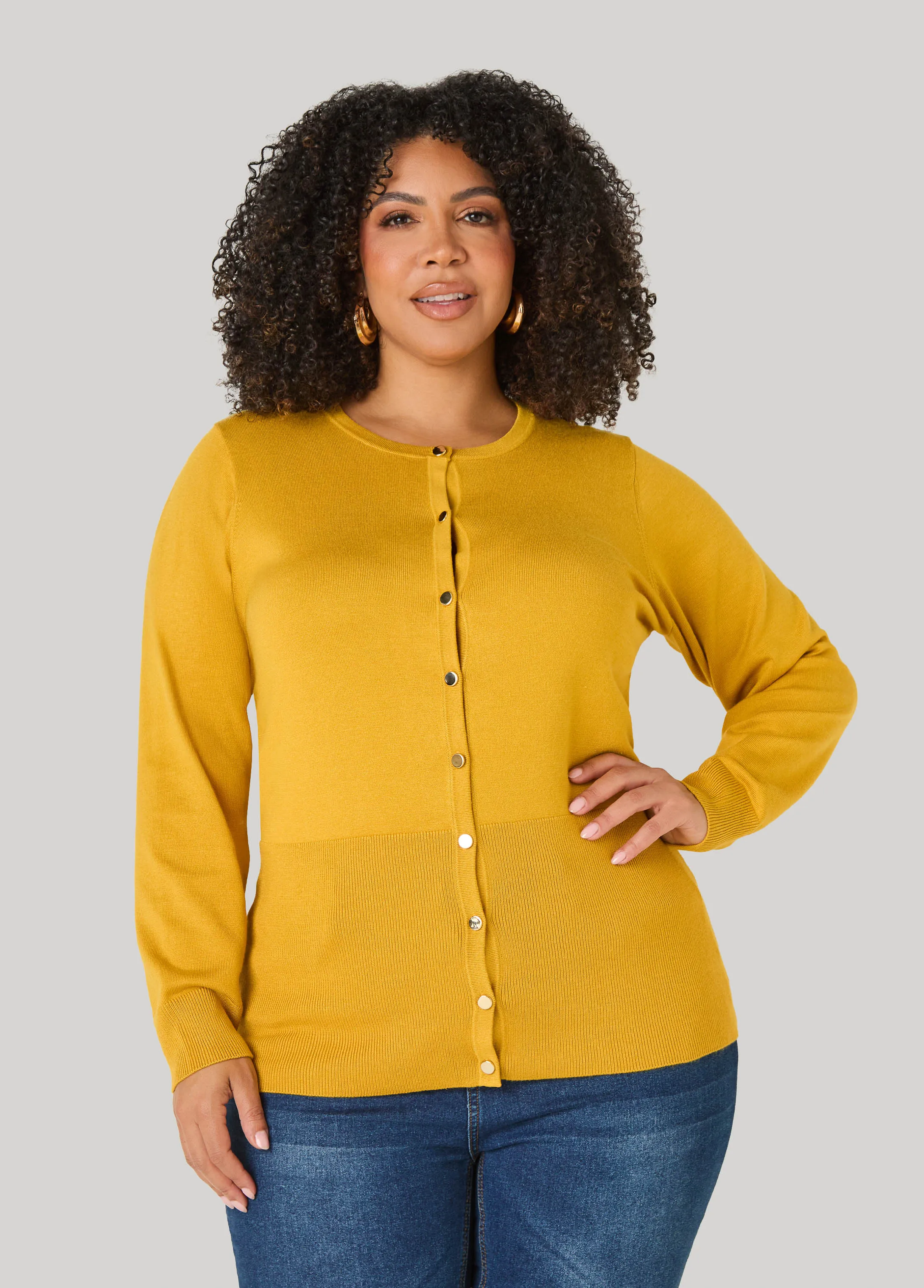 Button Front Cardigan sold by Ashley Stewart product image thumbnail 5