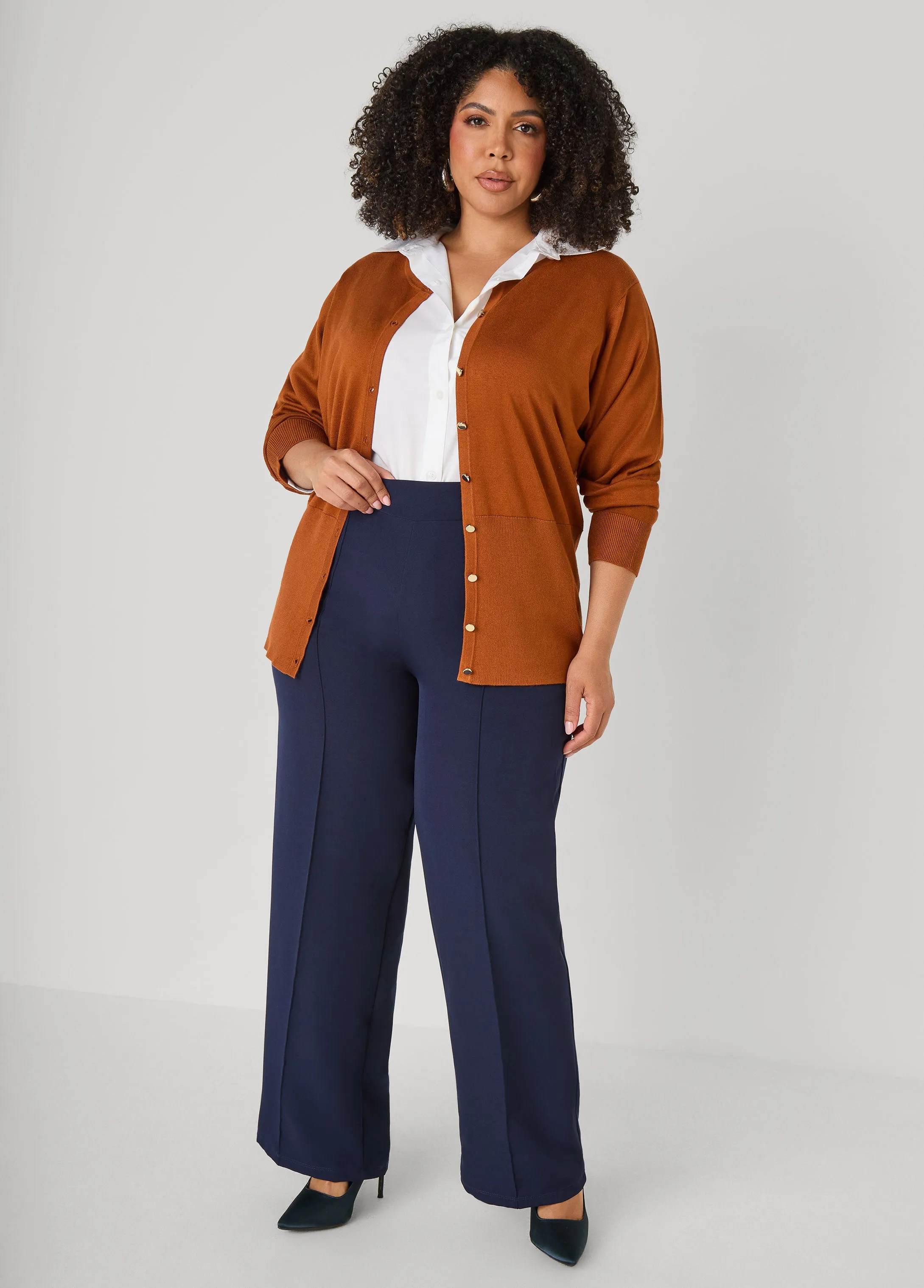 Button Front Cardigan sold by Ashley Stewart product image thumbnail 3