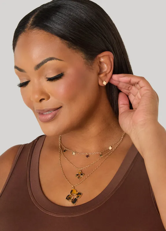 Clover Necklace And Earrings Set made by Ashley Stewart
