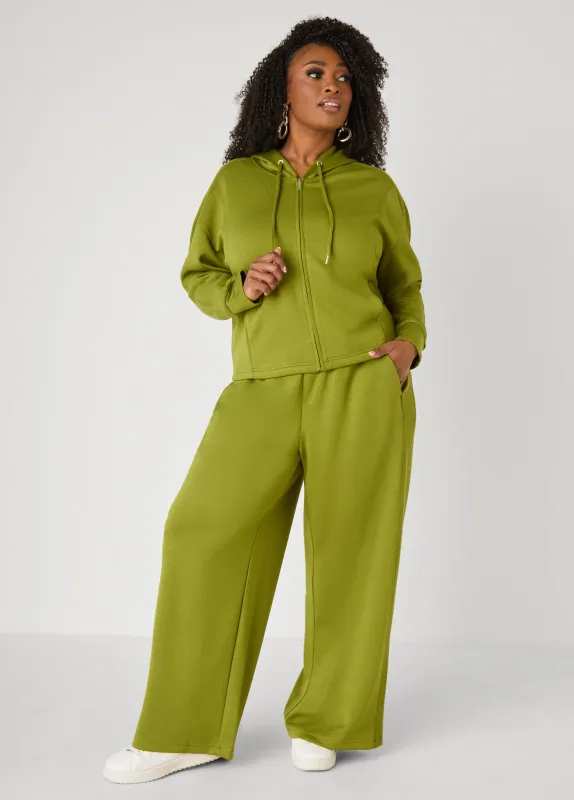 Ribbed Paneled Wide Leg Pants made by Ashley Stewart