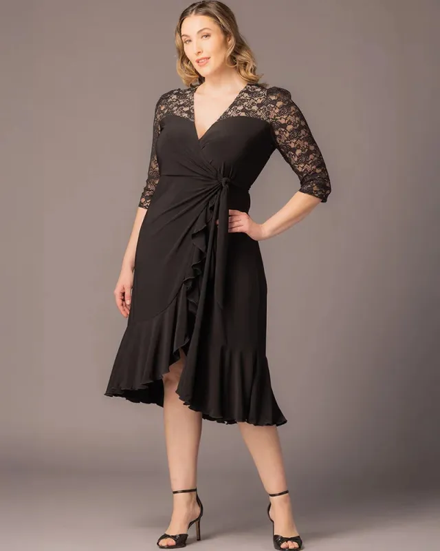 Lavish Lace Wrap Dress made by Kiyonna