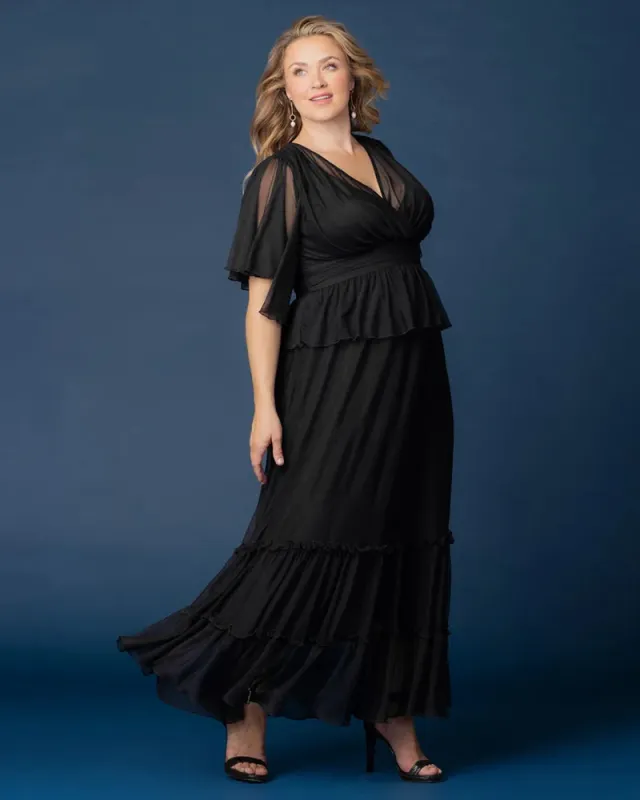 Graceful Tiered Mesh Gown made by Kiyonna