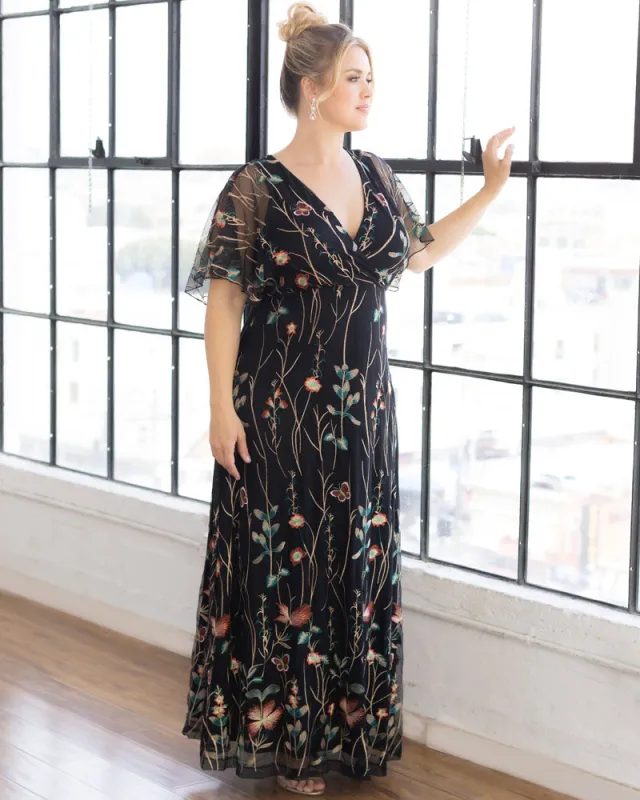 Embroidered Elegance Evening Gown made by Kiyonna