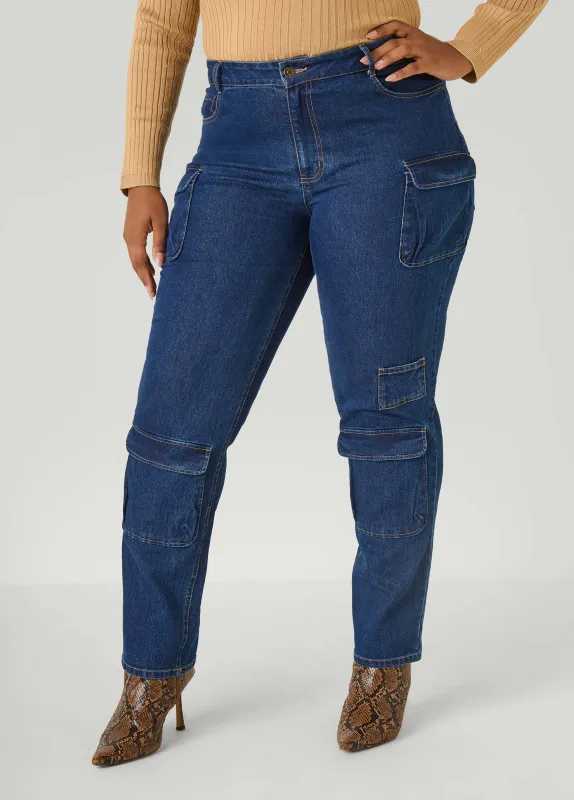 Slim Leg Cargo Jeans made by Ashley Stewart