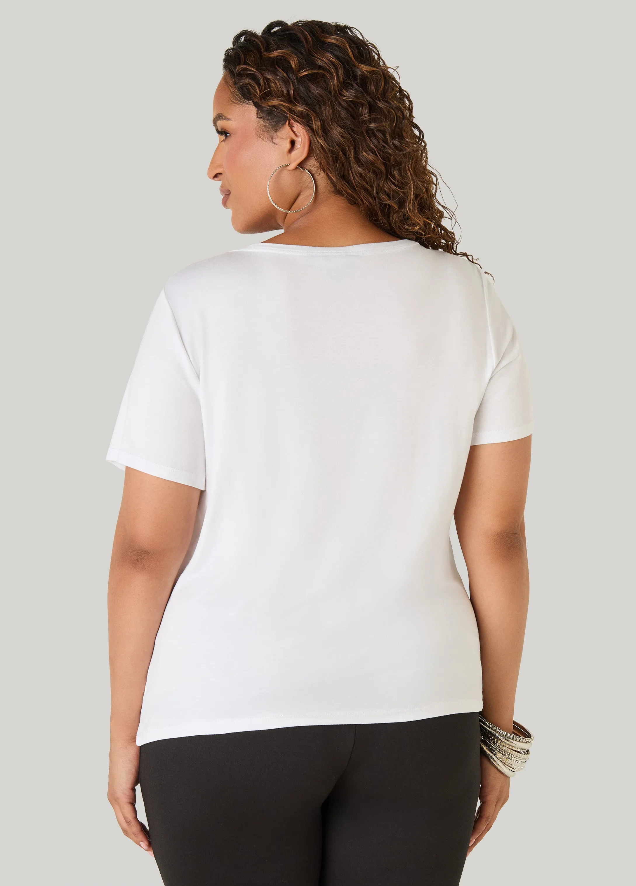 Breast Cancer Awareness Ribbon Tee sold by Ashley Stewart product image thumbnail 2