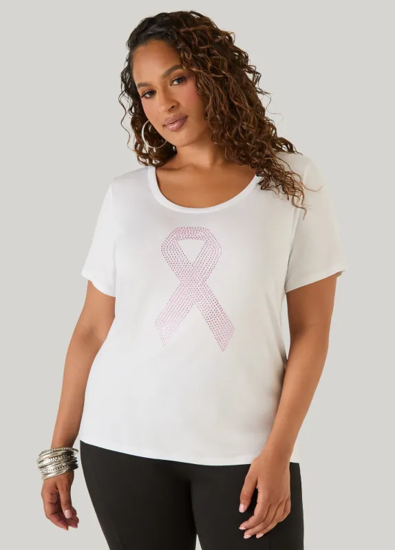Breast Cancer Awareness Ribbon Tee made by Ashley Stewart