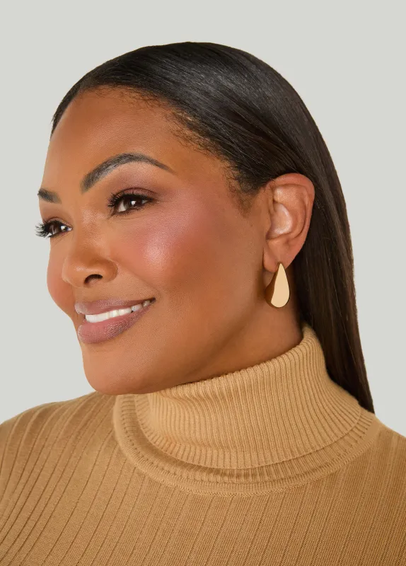 Gold And Faux Pearl Teardrop Earrings made by Ashley Stewart