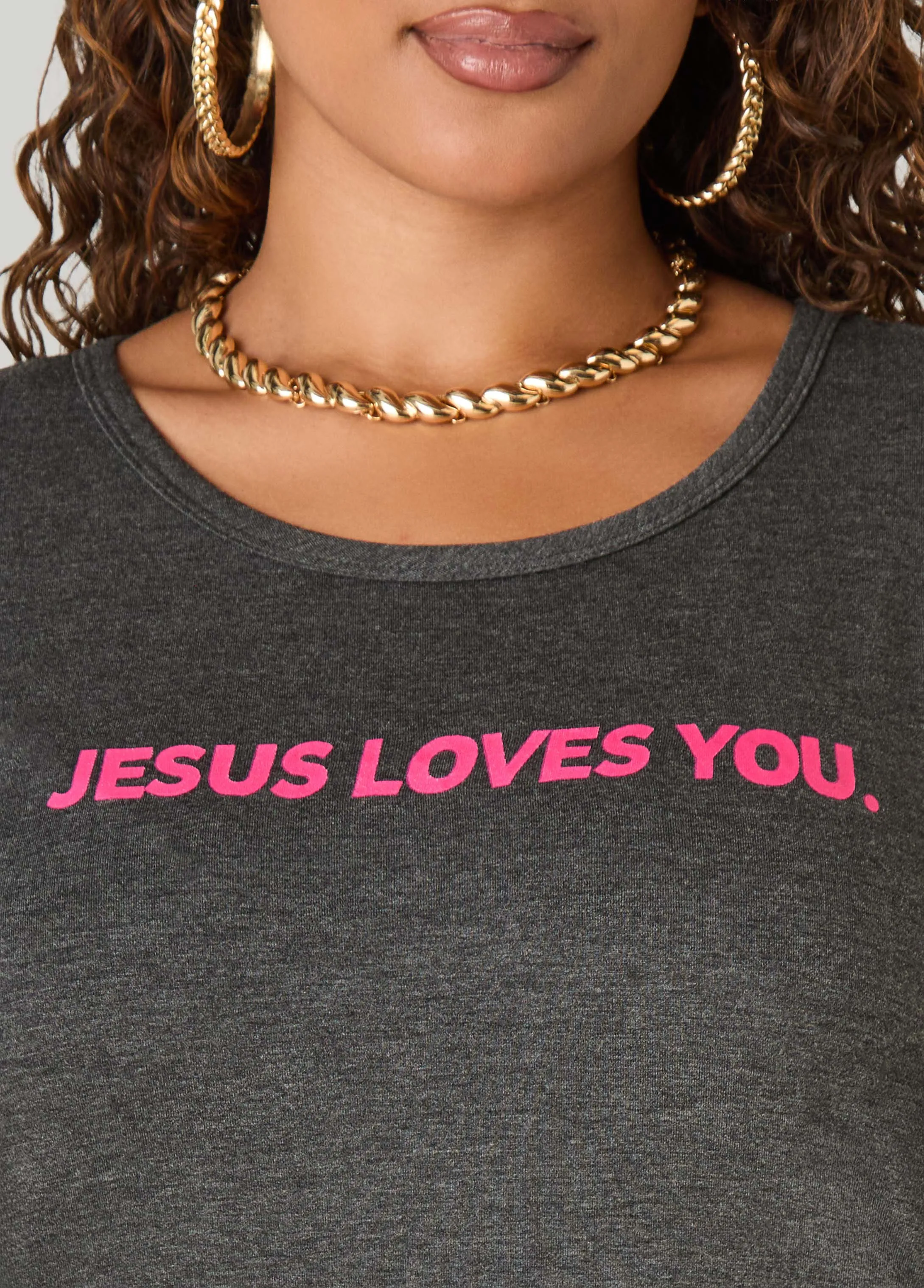 Jesus Loves You Graphic Tee sold by Ashley Stewart product image thumbnail 3
