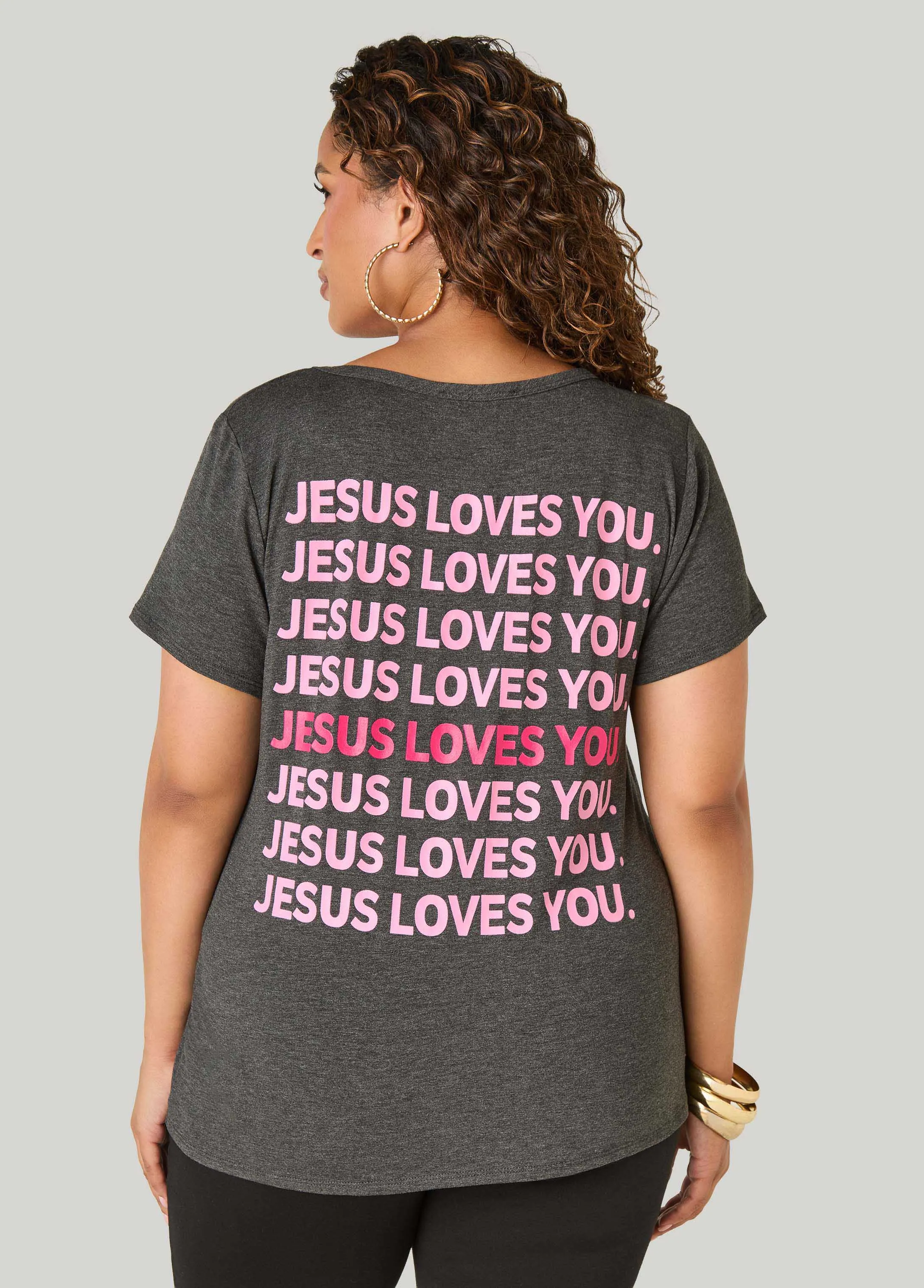 Jesus Loves You Graphic Tee sold by Ashley Stewart product image thumbnail 2