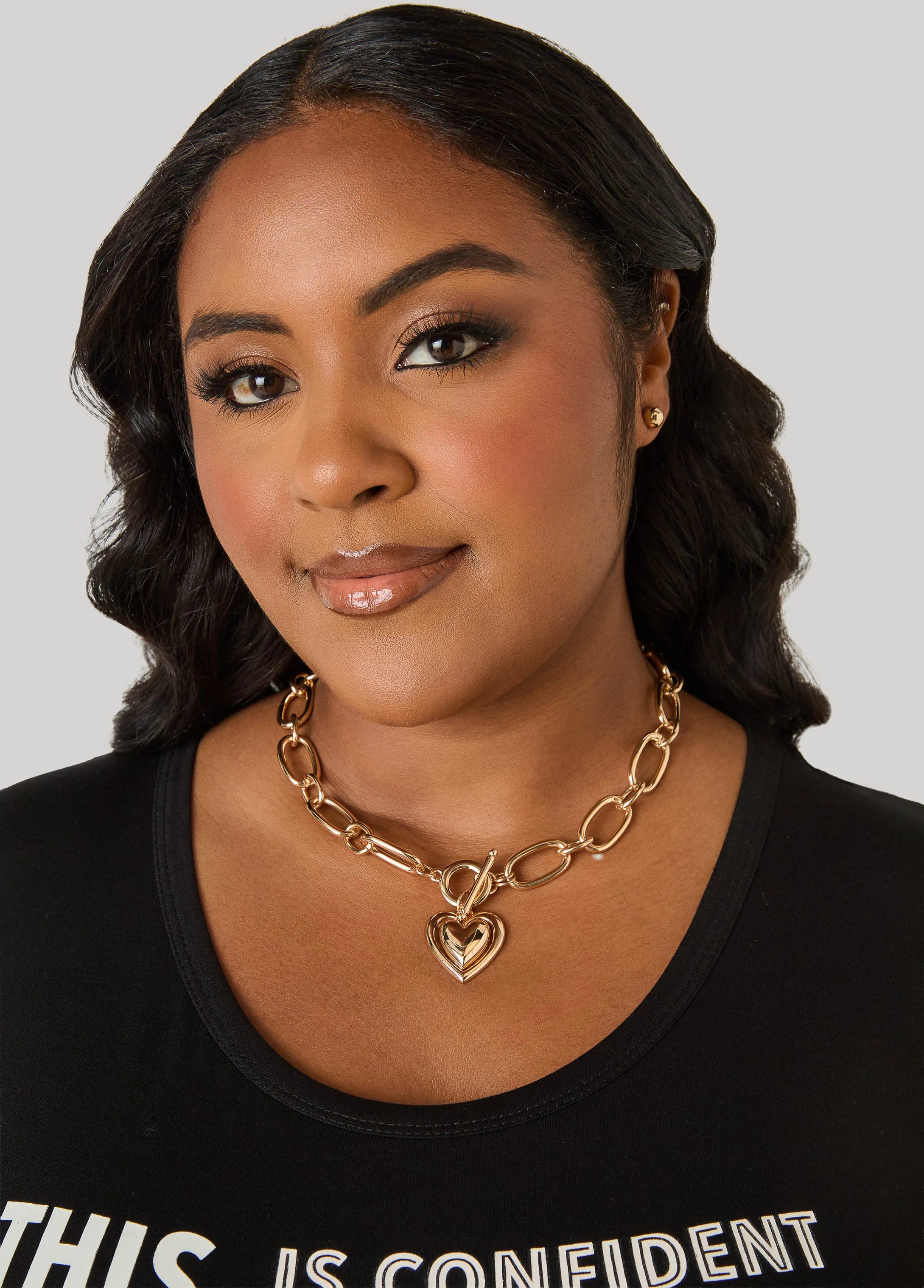 Heart Chain Link Necklace sold by Ashley Stewart product image thumbnail 2