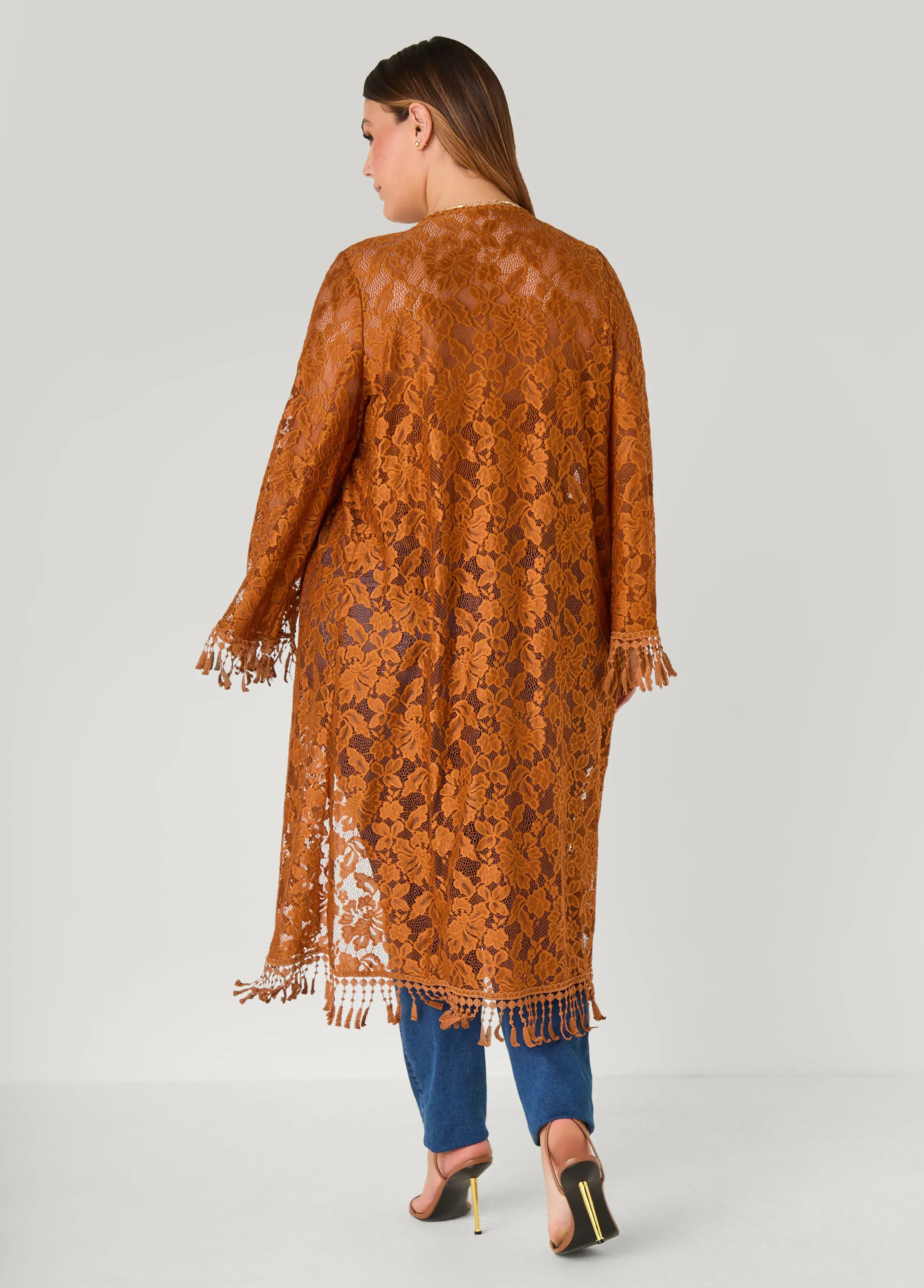 Fringed Floral Lace Duster sold by Ashley Stewart product image thumbnail 2