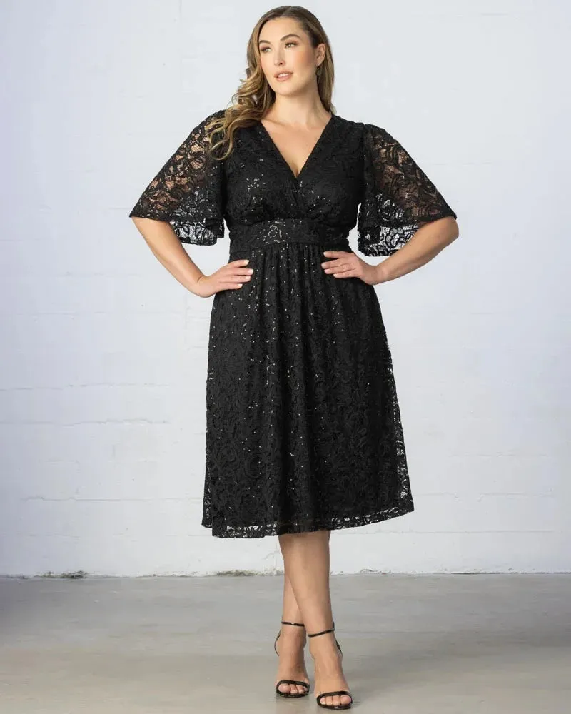 Starry Sequined Lace Cocktail Dress sold by Ashley Stewart product image thumbnail 4