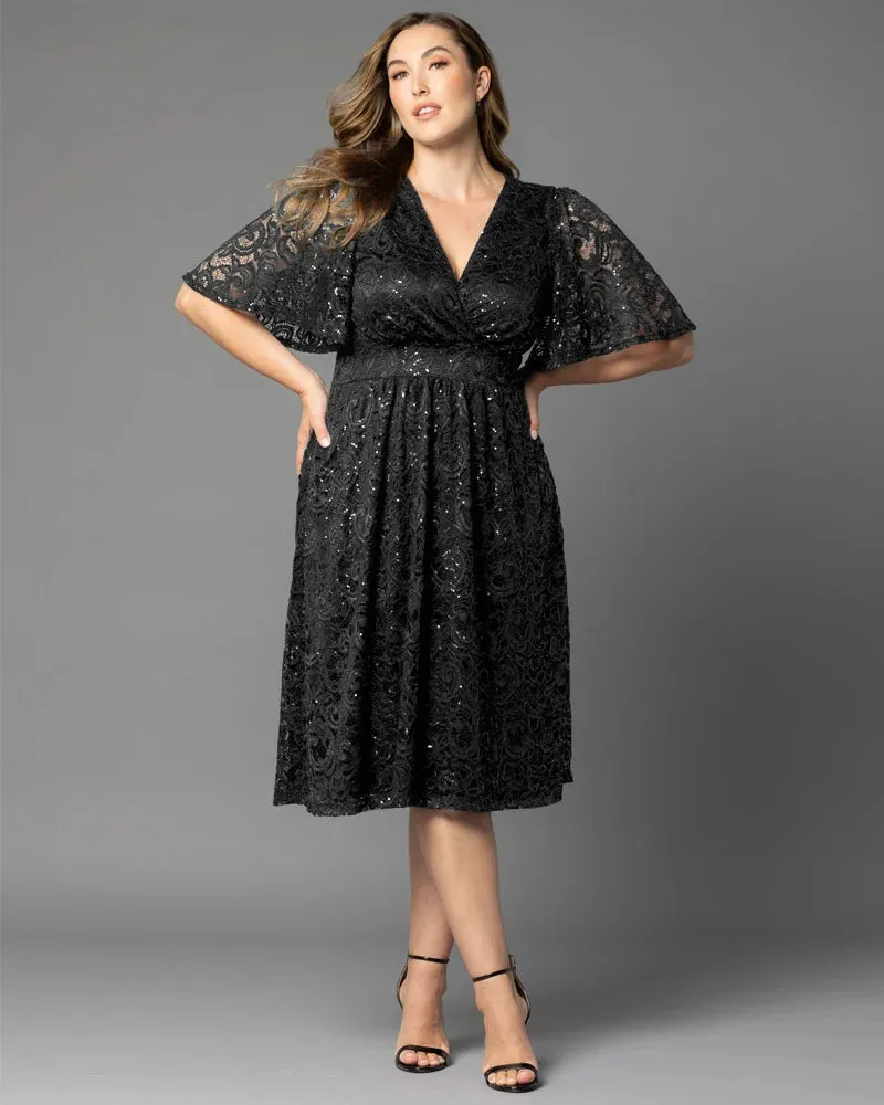 Starry Sequined Lace Cocktail Dress sold by Ashley Stewart