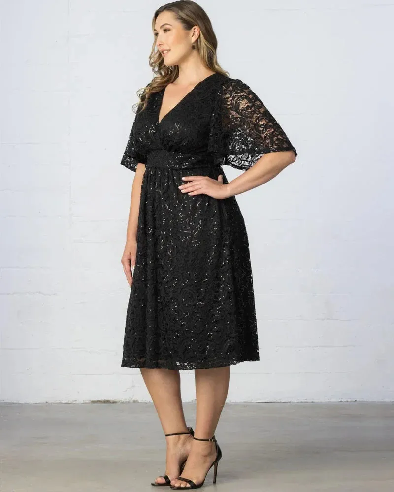 Starry Sequined Lace Cocktail Dress sold by Ashley Stewart product image thumbnail 5