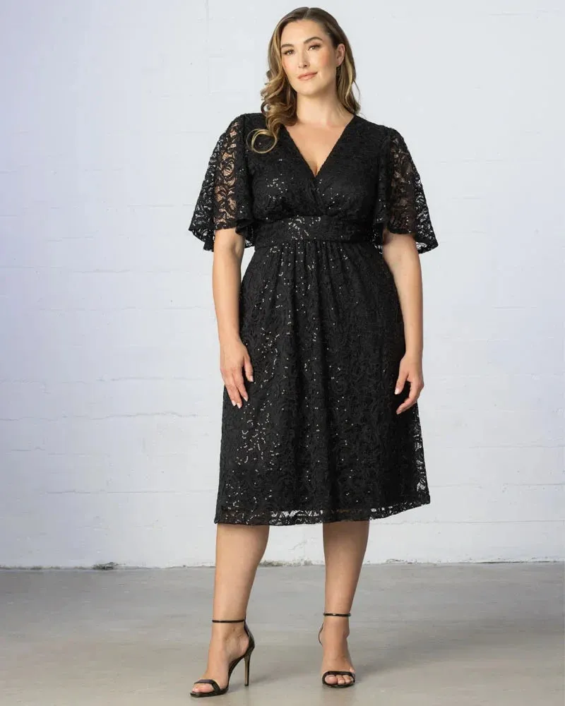Starry Sequined Lace Cocktail Dress sold by Ashley Stewart product image thumbnail 3
