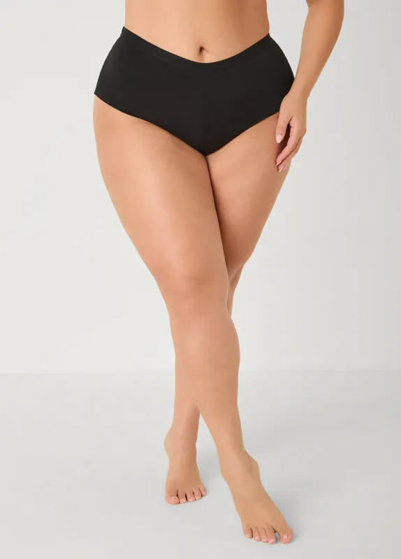 Stretch Cotton Logo Boyshorts made by Ashley Stewart