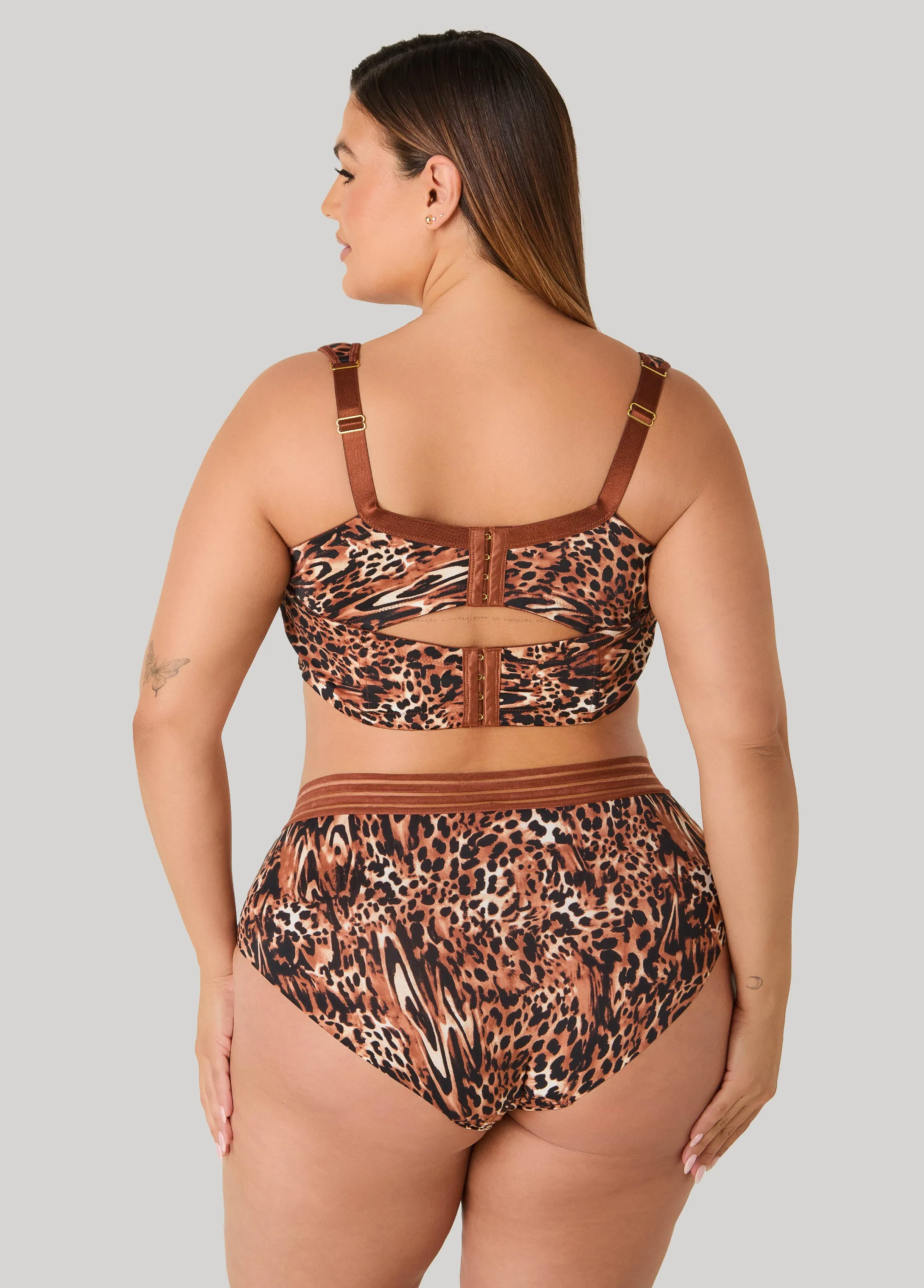 Extended Size Animal Print Plunge Butterfly Bra sold by Ashley Stewart product image thumbnail 2