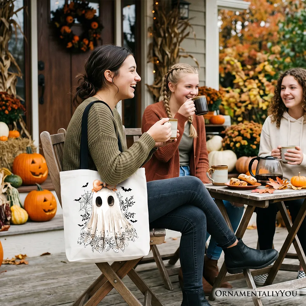 Girl Ghoul Canvas Tote Bag sold by Ashley Stewart product image thumbnail 4