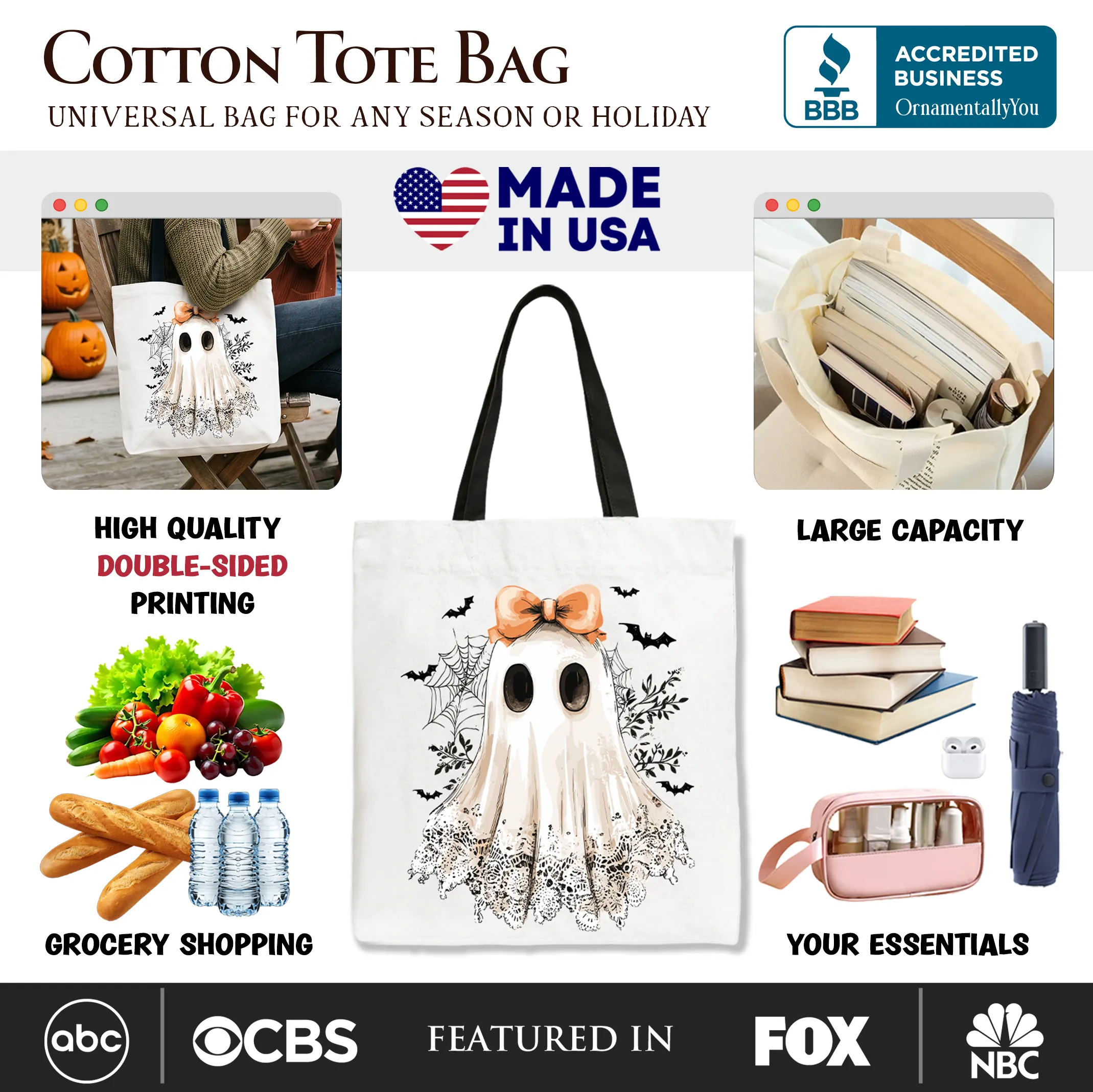 Girl Ghoul Canvas Tote Bag sold by Ashley Stewart product image thumbnail 2