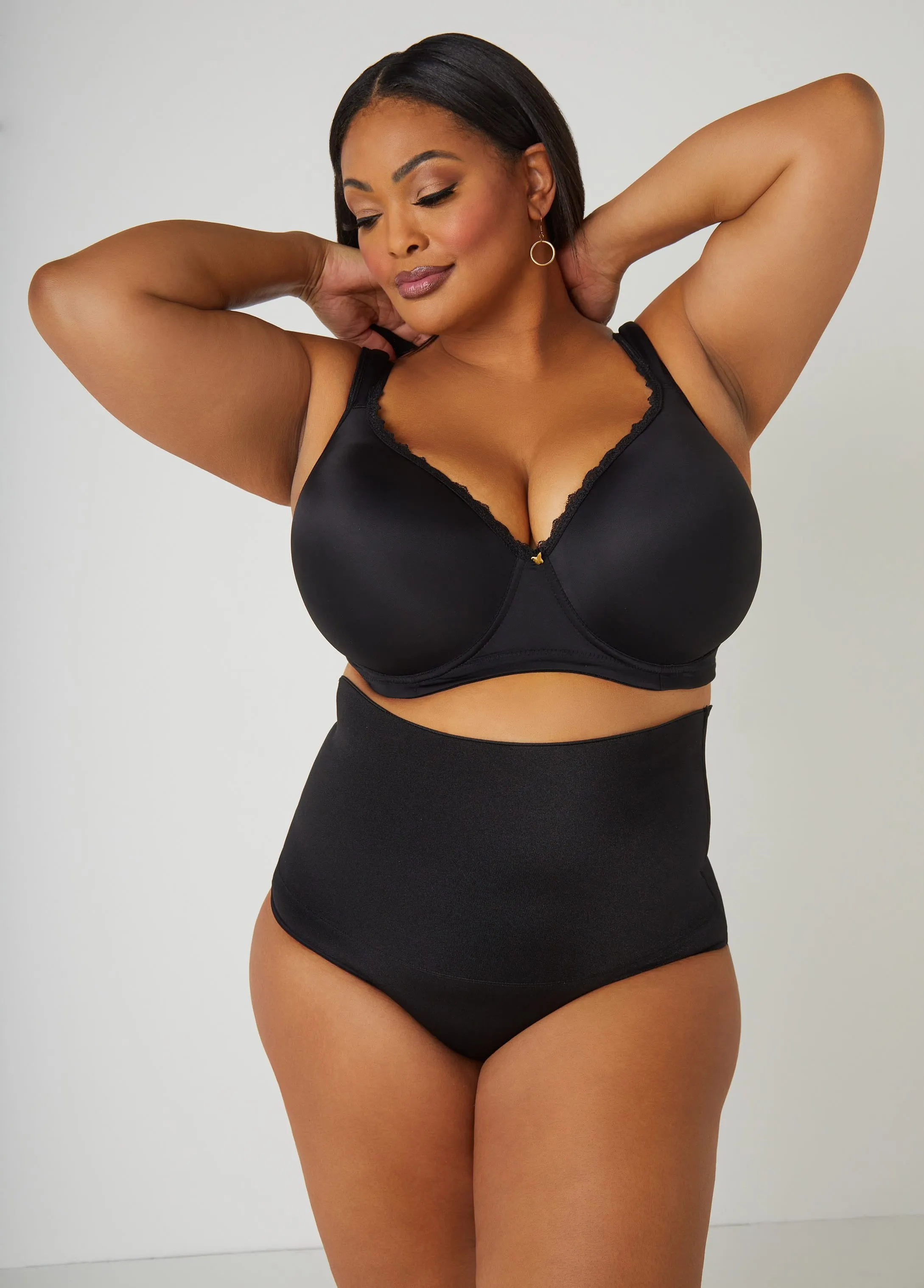 Black Lace Full Coverage Butterfly Bra sold by Ashley Stewart