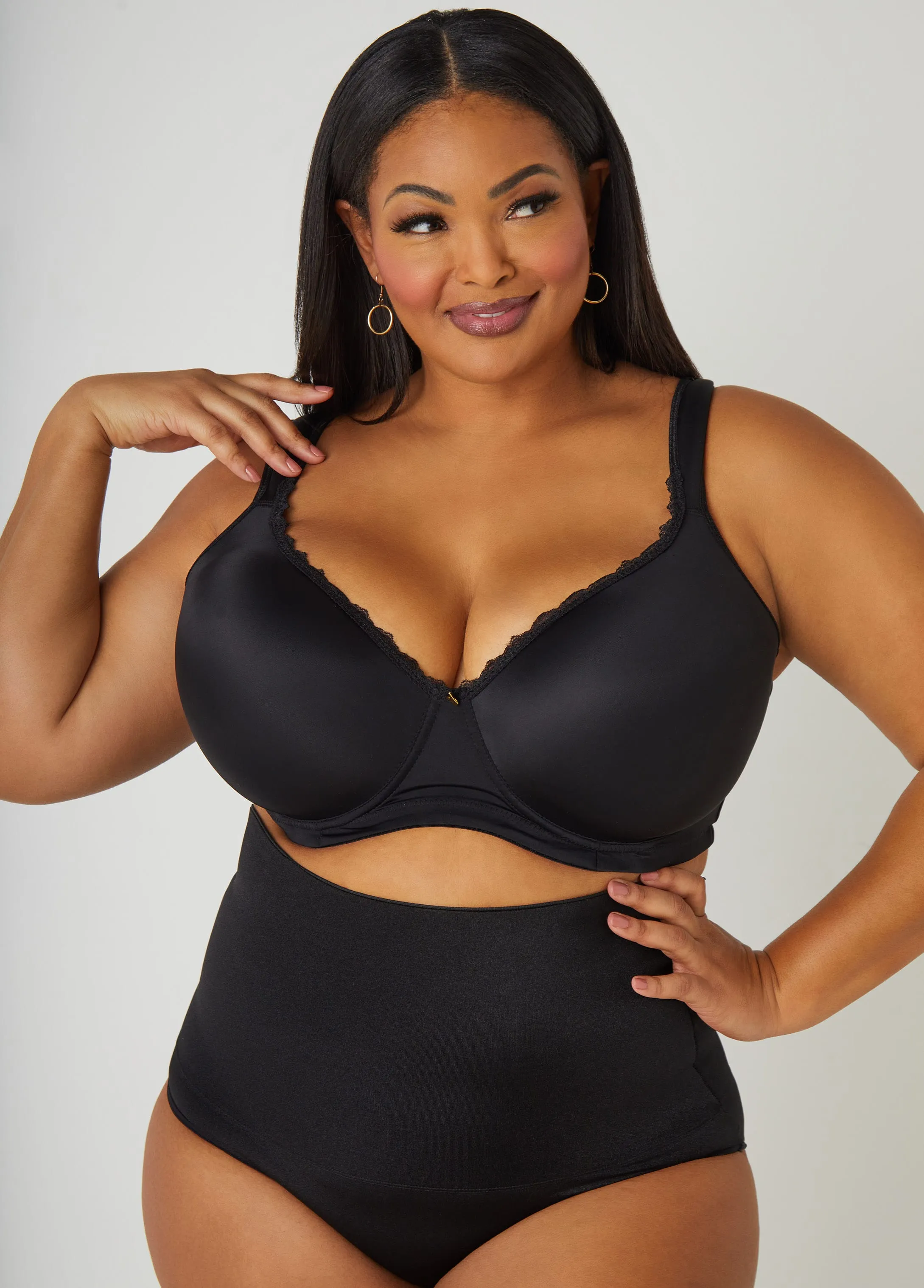 Black Lace Full Coverage Butterfly Bra sold by Ashley Stewart product image thumbnail 2