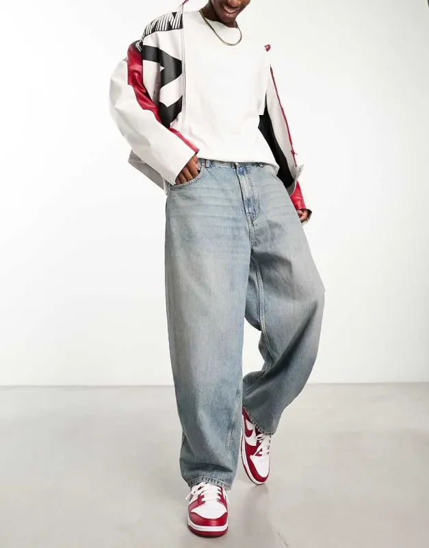 Pull&Bear skater fit jeans in light blue sold by ASOS