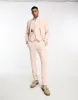 ASOS DESIGN skinny wool mix suit trousers in pastel pink herringbone sold by ASOS