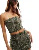 Sixth June camo print bandeau top in green - part of a set sold by ASOS