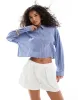 ASOS DESIGN natural wrap back crop shirt in stripe-Multi sold by ASOS