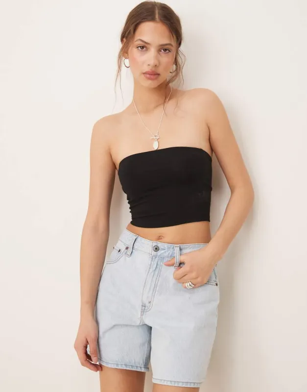 ASOS DESIGN ultimate crop bandeau top in black sold by ASOS