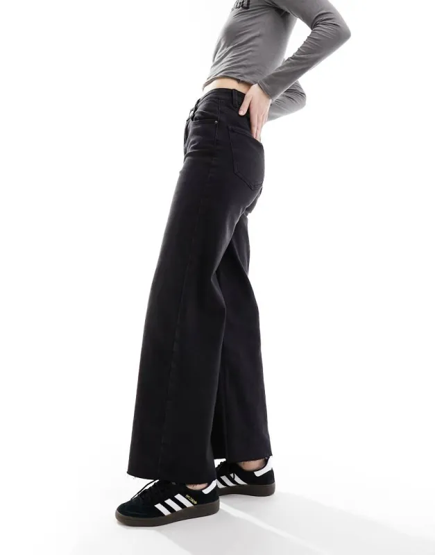 Pimkie wide leg jeans in black sold by ASOS