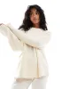 Stradivarius soft touch round neck jumper in ecru-White sold by ASOS