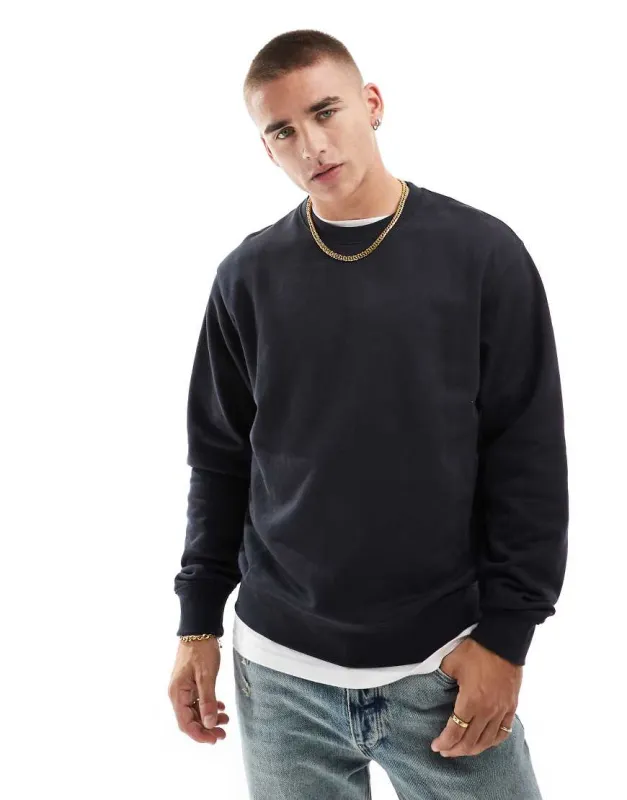 Jack & Jones oversized crew neck sweatshirt in navy sold by ASOS