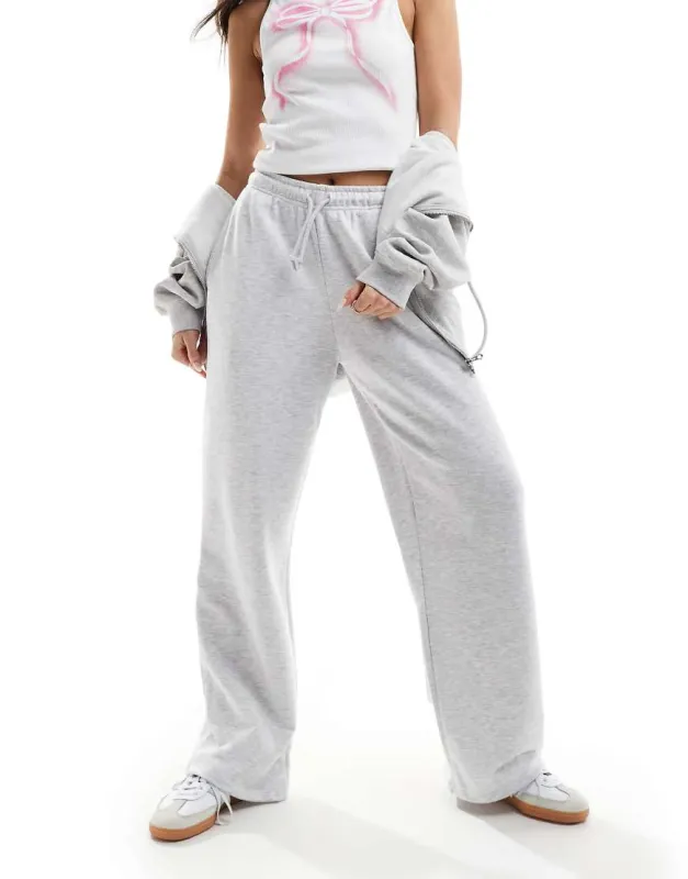 Pull&Bear wide leg jogger in grey marl sold by ASOS