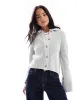 ASOS DESIGN cropped collar cardigan in mono twist yarn-Multi sold by ASOS