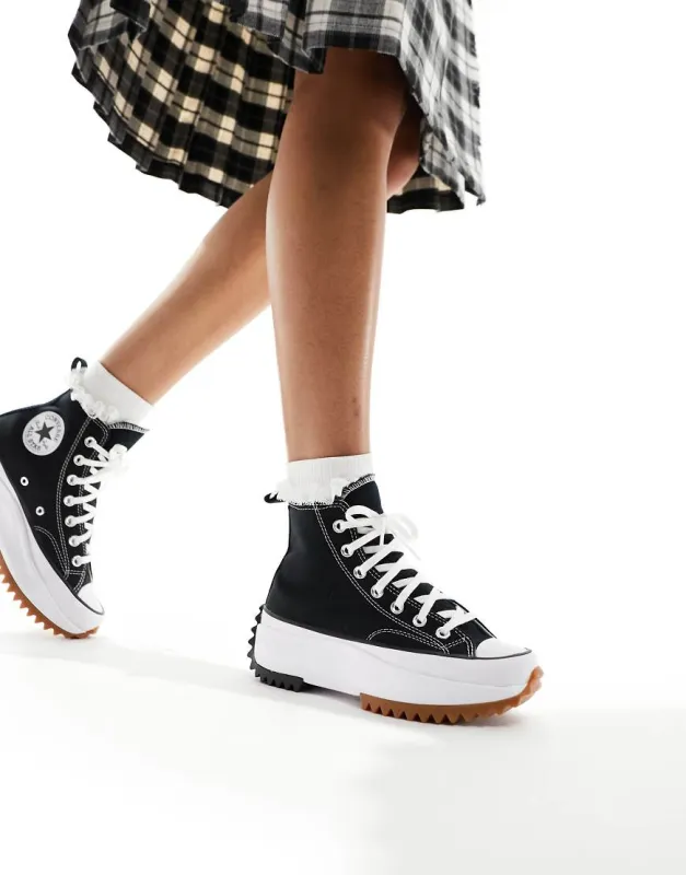 Converse Run Star Hike Hi trainers in black - BLACK sold by ASOS