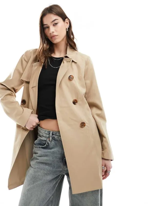 ONLY trench coat in beige-Neutral sold by ASOS