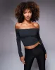 ASOS DESIGN premium sculpting bardot top in black sold by ASOS