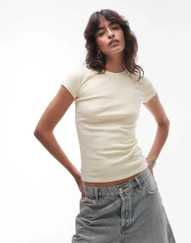 Topshop everyday tee in buttermilk sold by ASOS