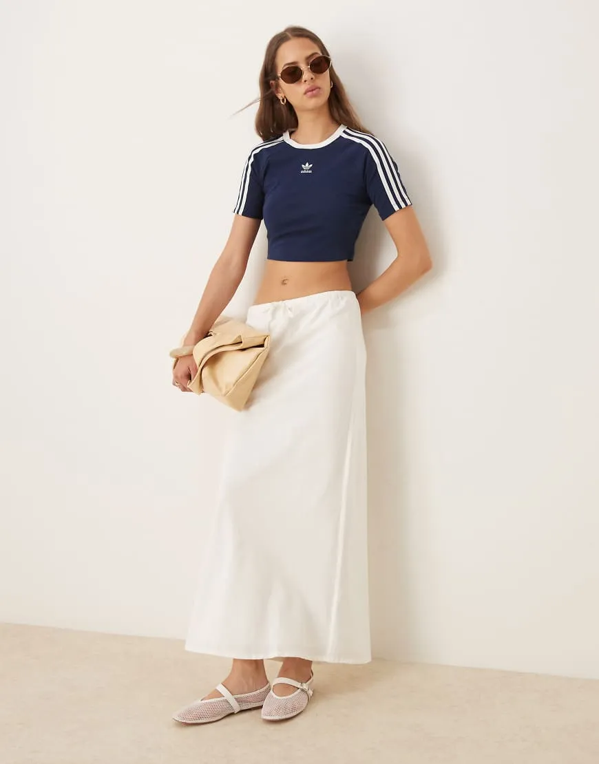 Gina Tricot drawstring maxi skirt in white sold by ASOS