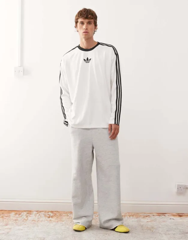 Weekday Astro wide leg joggers in grey melange sold by ASOS