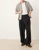 ASOS DESIGN wide leg smart pants with front pleat in black sold by ASOS