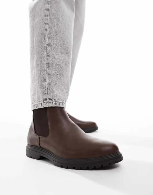 schuh Dalton chelsea boots in brown sold by ASOS