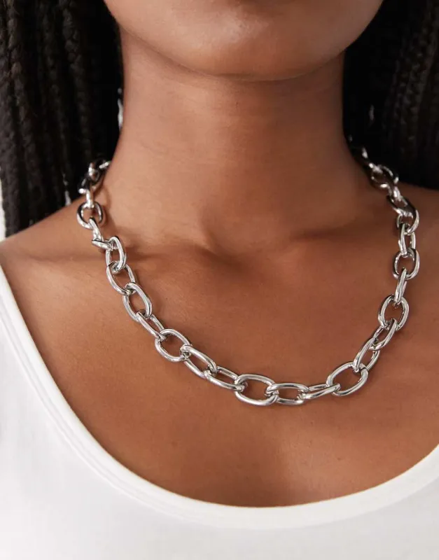 Weekday chunky chain necklace in silver sold by ASOS