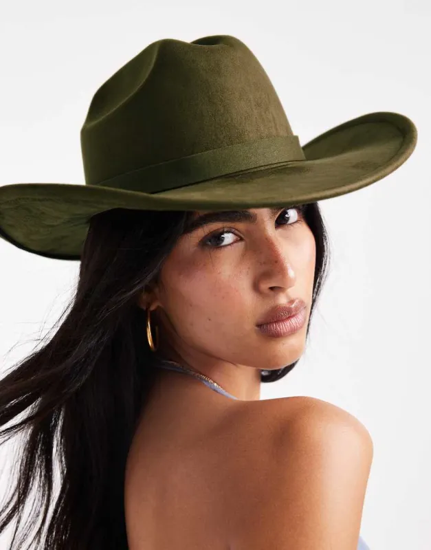 My Accessories cowboy hat in olive green sold by ASOS