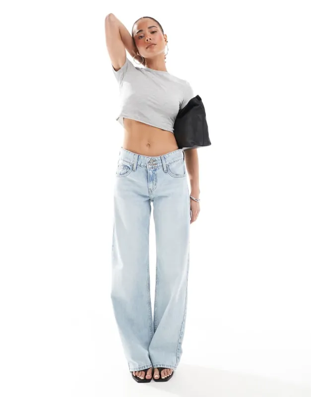 Levi's superlow loose jeans in bleach wash-Blue sold by ASOS