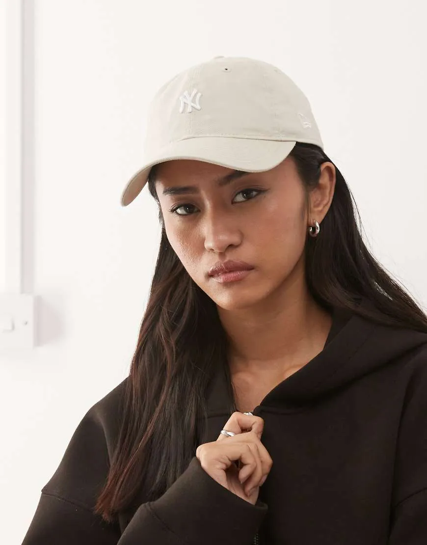 New Era NY Yankees 9twenty womens mini logo cap in beige-Neutral sold by ASOS
