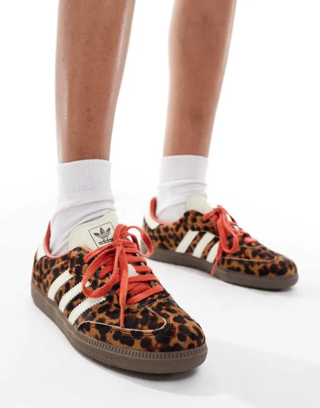 adidas Originals samba trainers in leopard print - BROWN sold by ASOS