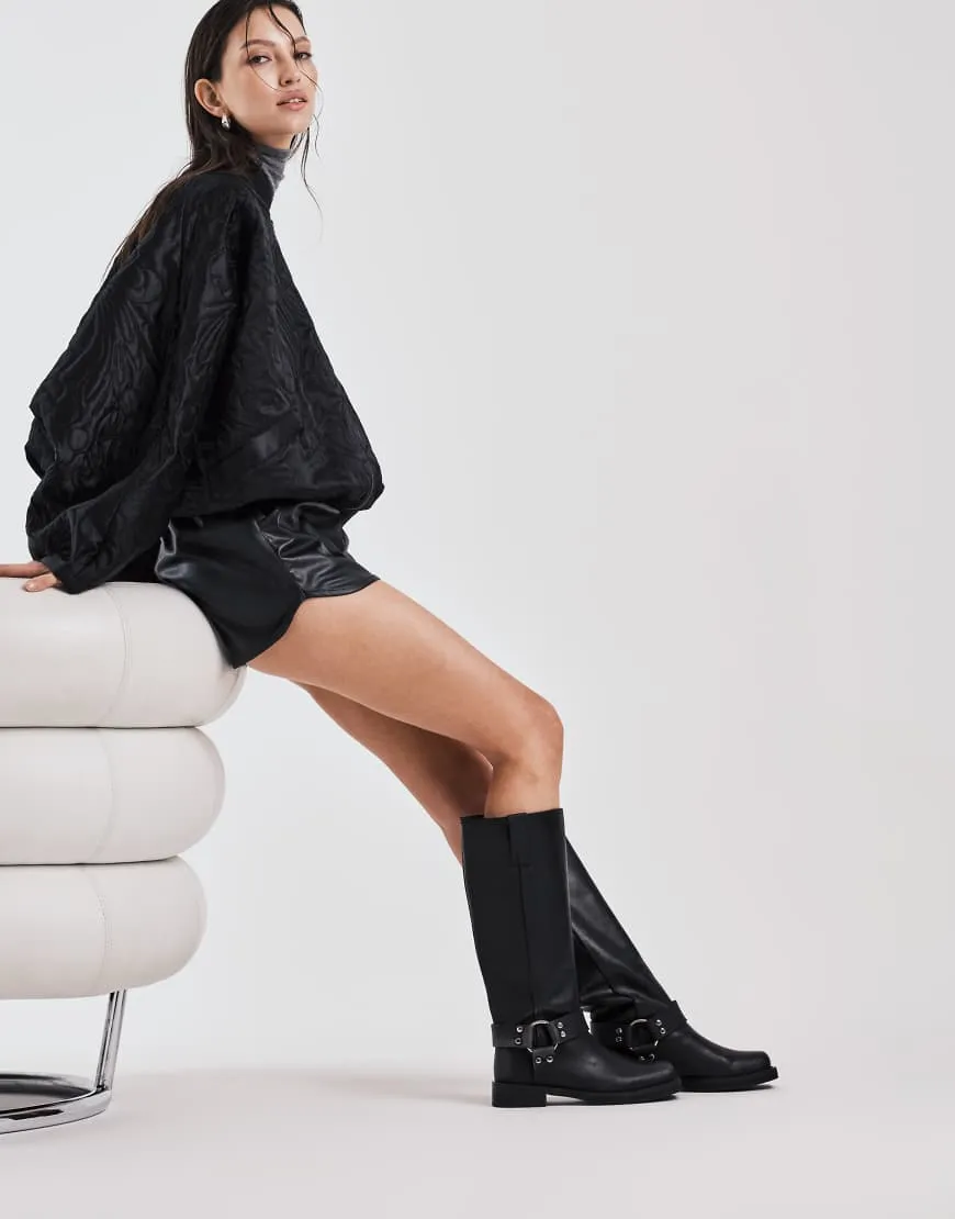 Tony Bianco Biker knee boots in black sold by ASOS