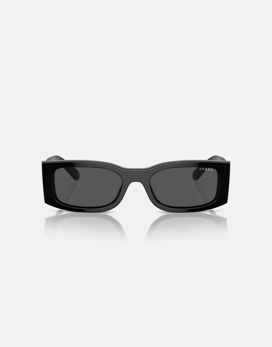 Vogue Rectangle sunglasses with grey lens in black sold by ASOS